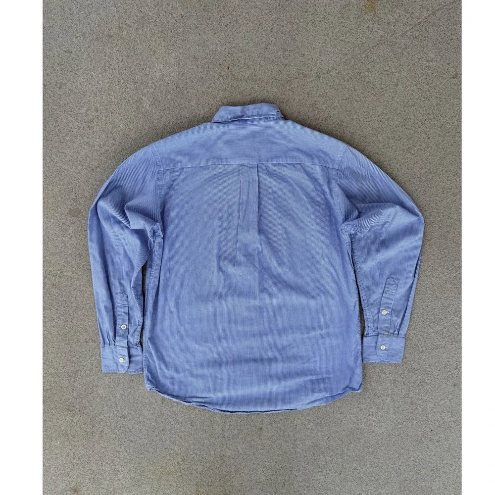 Ralph Lauren Pinstripe Kids L Button Down Shirt - Kids Blue/White Long Sleeve